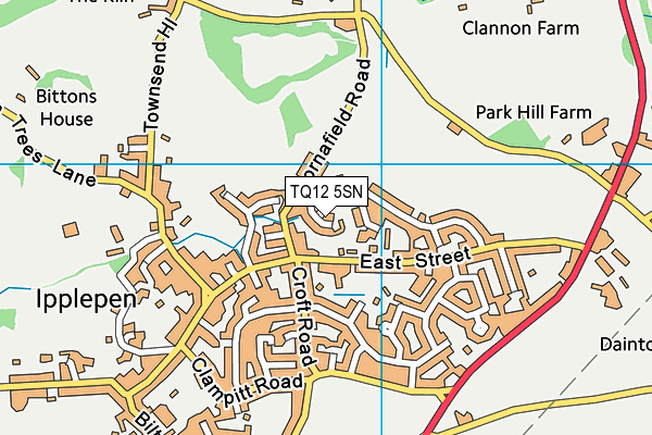 TQ12 5SN map - OS VectorMap District (Ordnance Survey)