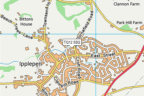 TQ12 5SQ map - OS VectorMap District (Ordnance Survey)