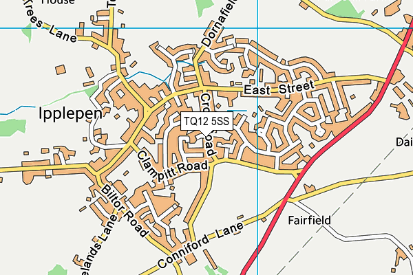 TQ12 5SS map - OS VectorMap District (Ordnance Survey)