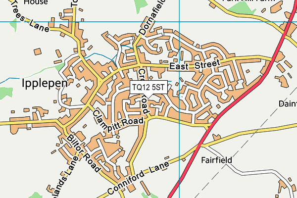 TQ12 5ST map - OS VectorMap District (Ordnance Survey)