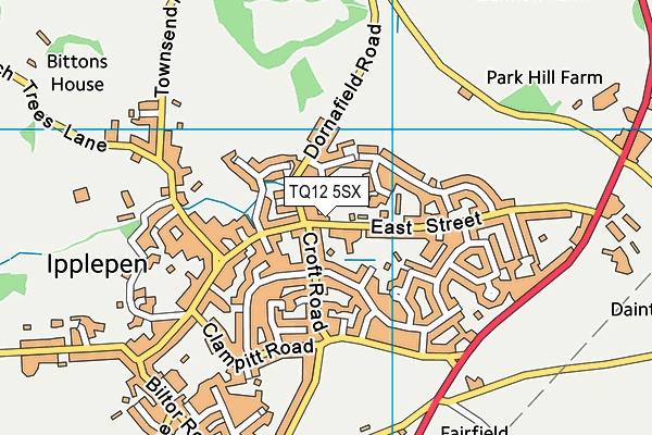 TQ12 5SX map - OS VectorMap District (Ordnance Survey)