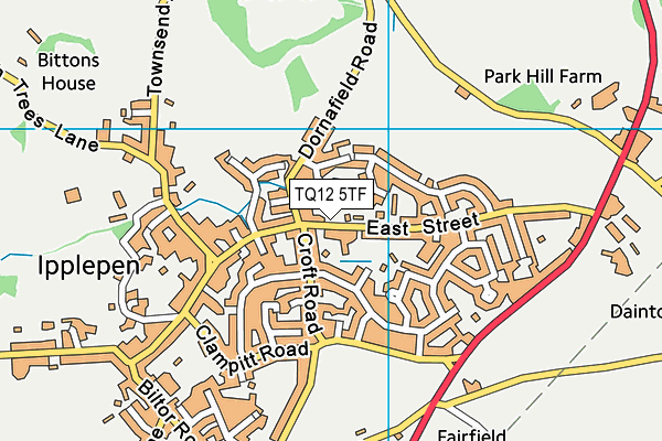 TQ12 5TF map - OS VectorMap District (Ordnance Survey)