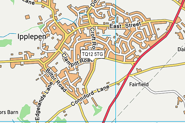 TQ12 5TG map - OS VectorMap District (Ordnance Survey)