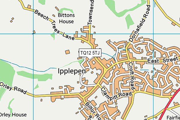 TQ12 5TJ map - OS VectorMap District (Ordnance Survey)