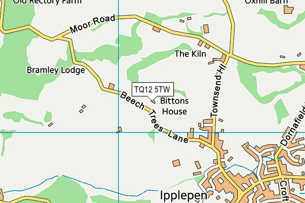 TQ12 5TW map - OS VectorMap District (Ordnance Survey)