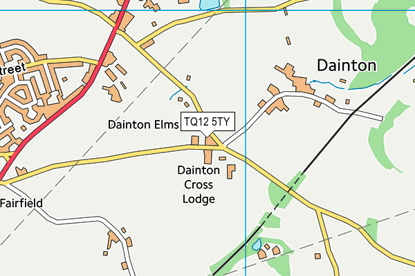 TQ12 5TY map - OS VectorMap District (Ordnance Survey)