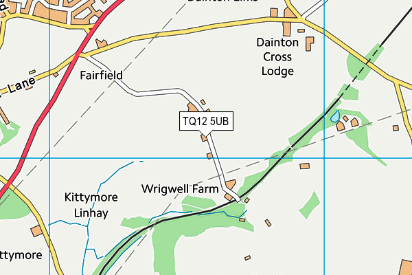 TQ12 5UB map - OS VectorMap District (Ordnance Survey)