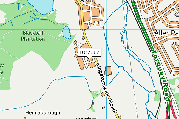 TQ12 5UZ map - OS VectorMap District (Ordnance Survey)