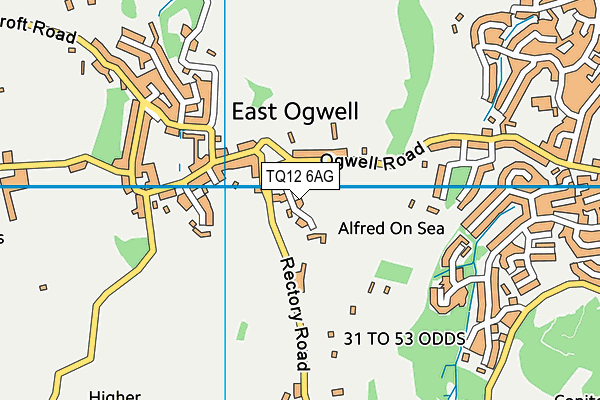 TQ12 6AG map - OS VectorMap District (Ordnance Survey)