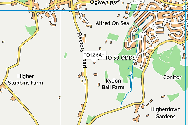 TQ12 6AH map - OS VectorMap District (Ordnance Survey)