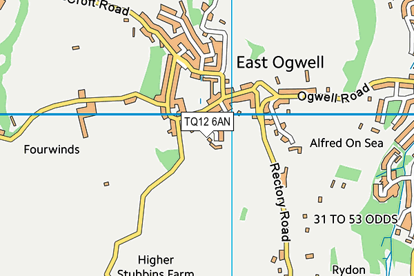 TQ12 6AN map - OS VectorMap District (Ordnance Survey)