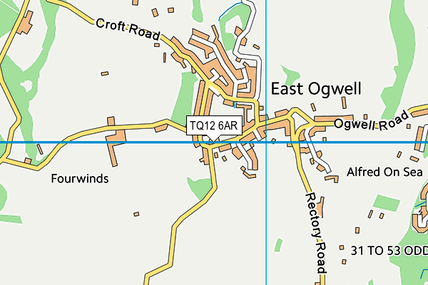 TQ12 6AR map - OS VectorMap District (Ordnance Survey)