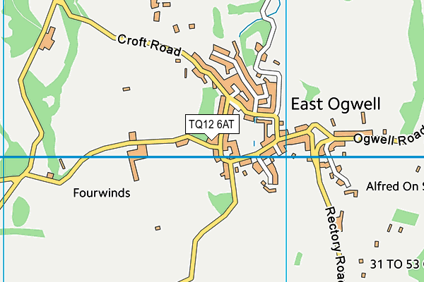 TQ12 6AT map - OS VectorMap District (Ordnance Survey)