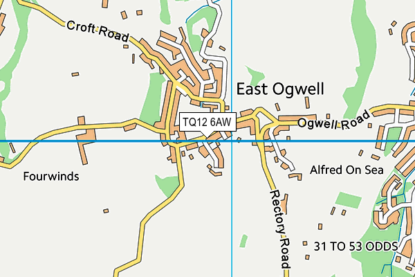 TQ12 6AW map - OS VectorMap District (Ordnance Survey)