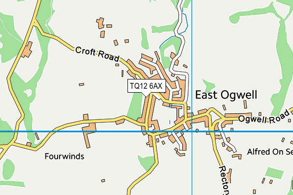 TQ12 6AX map - OS VectorMap District (Ordnance Survey)