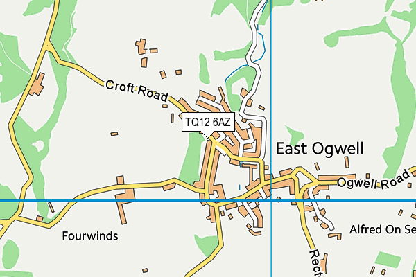 TQ12 6AZ map - OS VectorMap District (Ordnance Survey)
