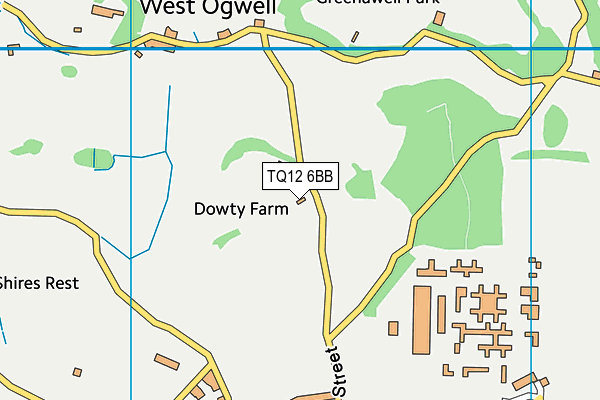 Denbury Playing Fields map (TQ12 6BB) - OS VectorMap District (Ordnance Survey)