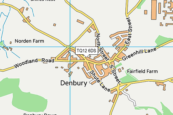 Denbury Village Hall map (TQ12 6DS) - OS VectorMap District (Ordnance Survey)