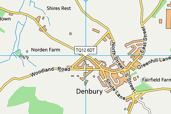TQ12 6DT map - OS VectorMap District (Ordnance Survey)