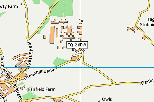 TQ12 6DW map - OS VectorMap District (Ordnance Survey)