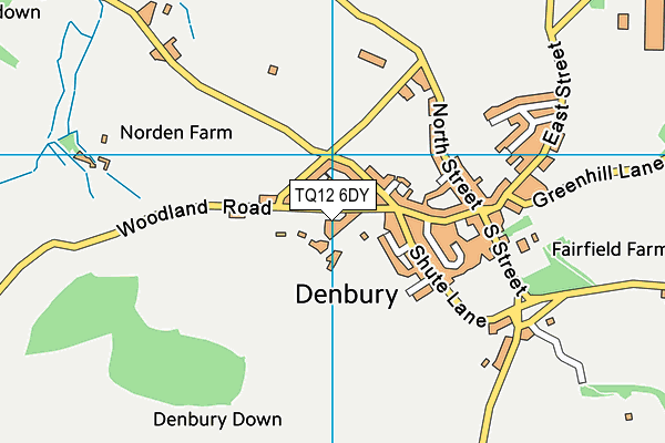 TQ12 6DY map - OS VectorMap District (Ordnance Survey)
