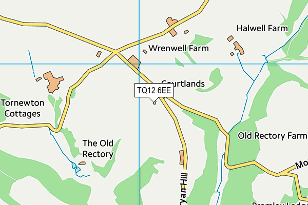 TQ12 6EE map - OS VectorMap District (Ordnance Survey)