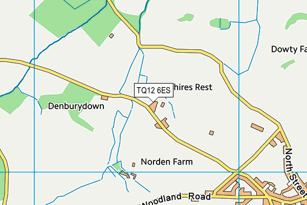 TQ12 6ES map - OS VectorMap District (Ordnance Survey)