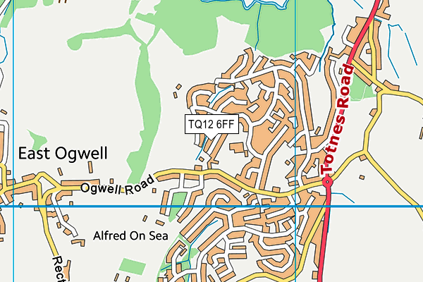 TQ12 6FF map - OS VectorMap District (Ordnance Survey)
