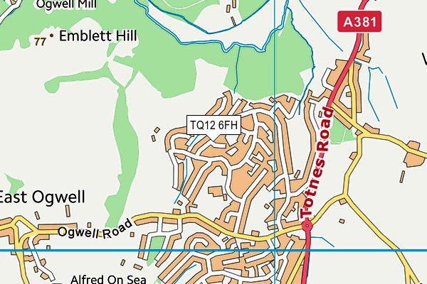 TQ12 6FH map - OS VectorMap District (Ordnance Survey)