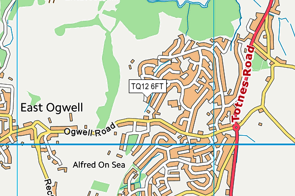 TQ12 6FT map - OS VectorMap District (Ordnance Survey)