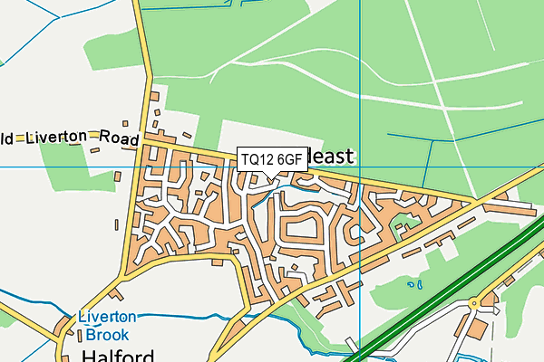 TQ12 6GF map - OS VectorMap District (Ordnance Survey)