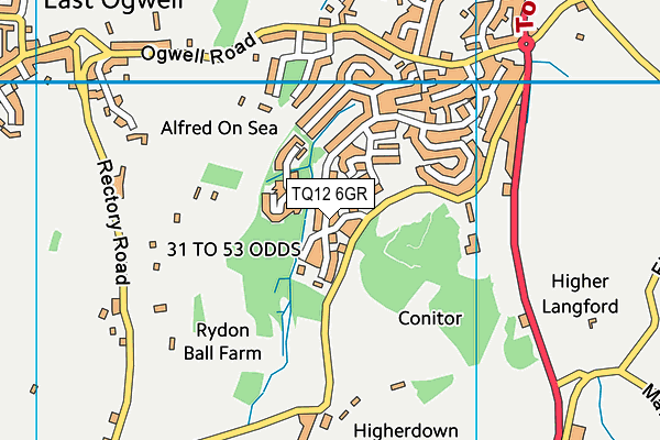 TQ12 6GR map - OS VectorMap District (Ordnance Survey)