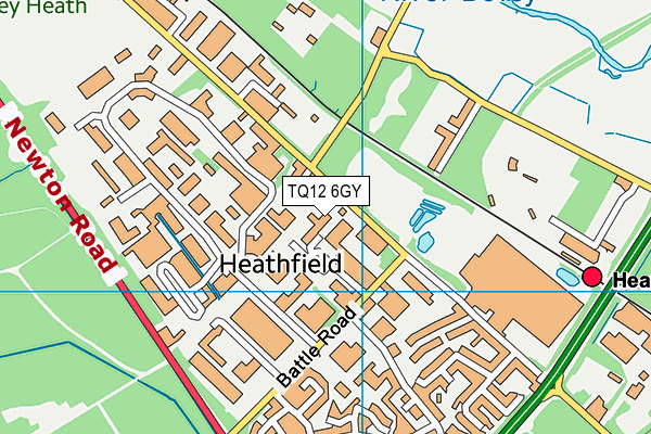 TQ12 6GY map - OS VectorMap District (Ordnance Survey)