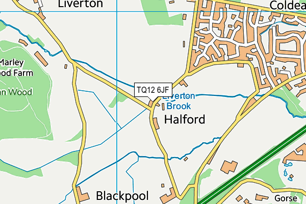Liverton Football & Sports Club map (TQ12 6JF) - OS VectorMap District (Ordnance Survey)