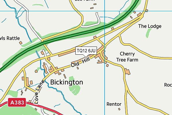 TQ12 6JU map - OS VectorMap District (Ordnance Survey)