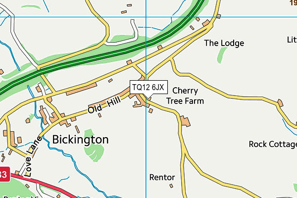 TQ12 6JX map - OS VectorMap District (Ordnance Survey)