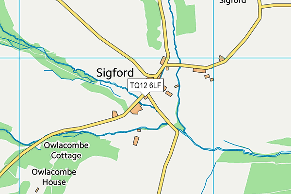 TQ12 6LF map - OS VectorMap District (Ordnance Survey)