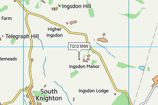 TQ12 6NW map - OS VectorMap District (Ordnance Survey)