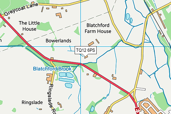 TQ12 6PS map - OS VectorMap District (Ordnance Survey)