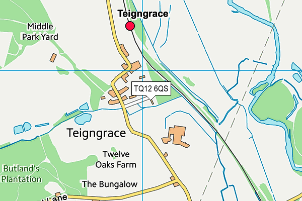 TQ12 6QS map - OS VectorMap District (Ordnance Survey)