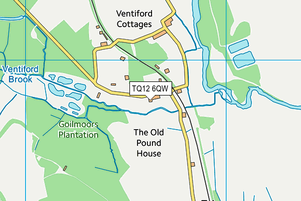 TQ12 6QW map - OS VectorMap District (Ordnance Survey)