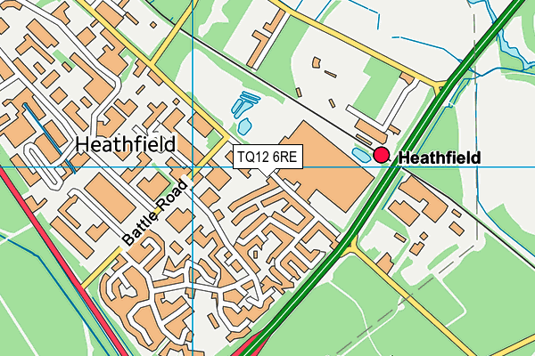 TQ12 6RE map - OS VectorMap District (Ordnance Survey)