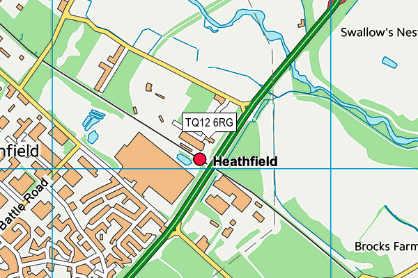 TQ12 6RG map - OS VectorMap District (Ordnance Survey)