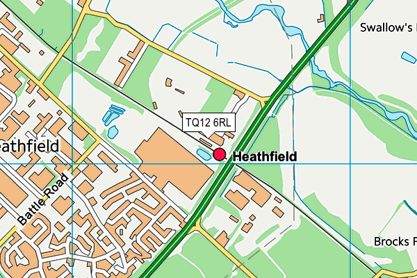 TQ12 6RL map - OS VectorMap District (Ordnance Survey)