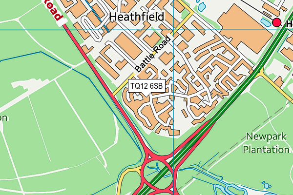 St Catherine's CofE Primary School map (TQ12 6SB) - OS VectorMap District (Ordnance Survey)