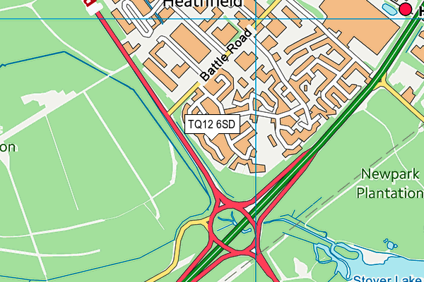 TQ12 6SD map - OS VectorMap District (Ordnance Survey)