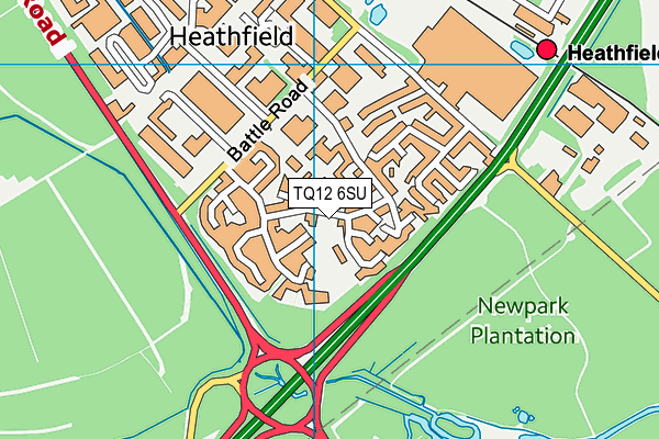 TQ12 6SU map - OS VectorMap District (Ordnance Survey)