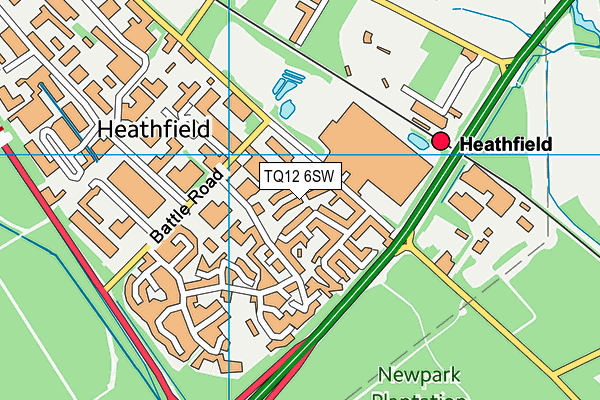 TQ12 6SW map - OS VectorMap District (Ordnance Survey)