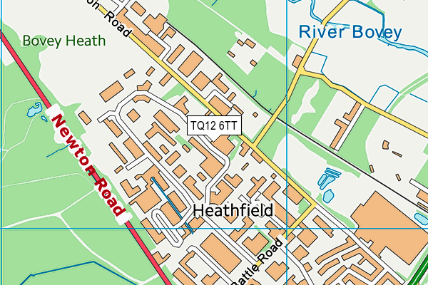 TQ12 6TT map - OS VectorMap District (Ordnance Survey)