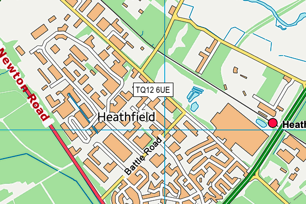 TQ12 6UE map - OS VectorMap District (Ordnance Survey)